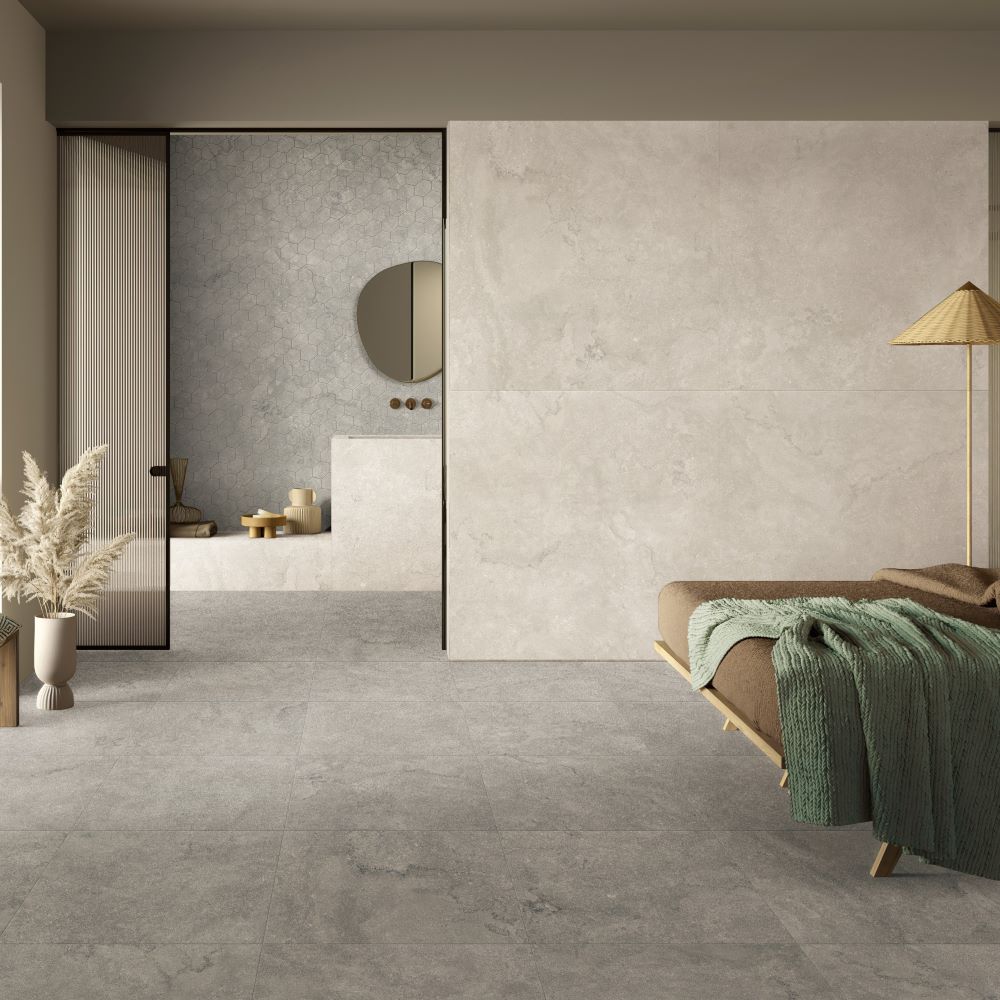 Portland Vein Cut Light Grey Matt 600 lifestyle Portland Vein Cut Light Grey Matt 600