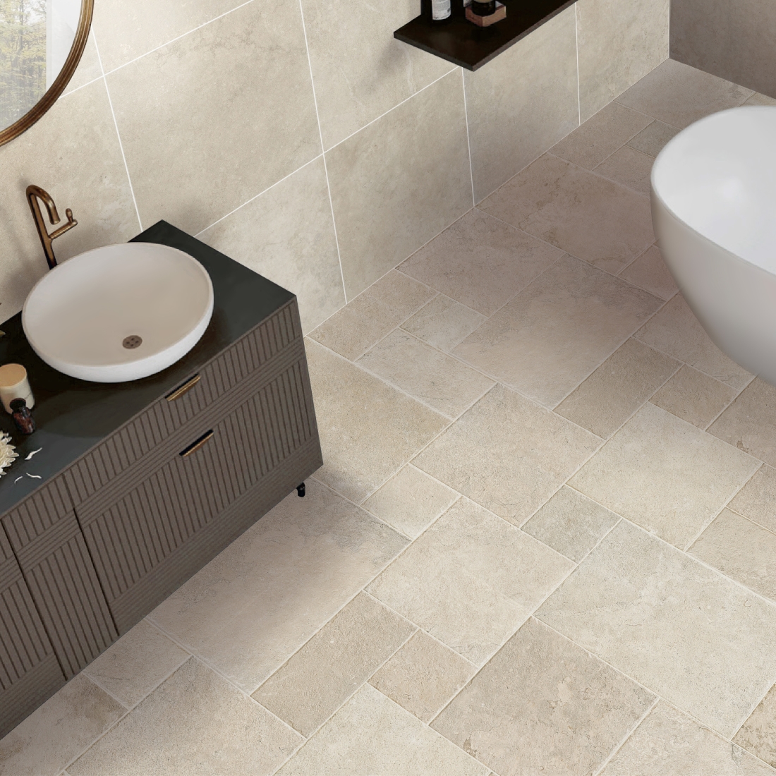 Travertino Lux Bianco Matt 600