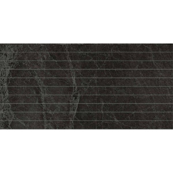 Pietra Black Matt Strip Mosaic